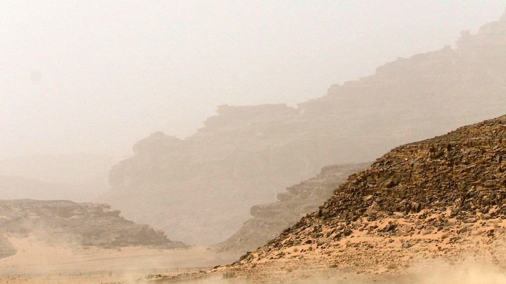 Kuvituskuvaa Wadi Rumin alueelta Jordaniasta.