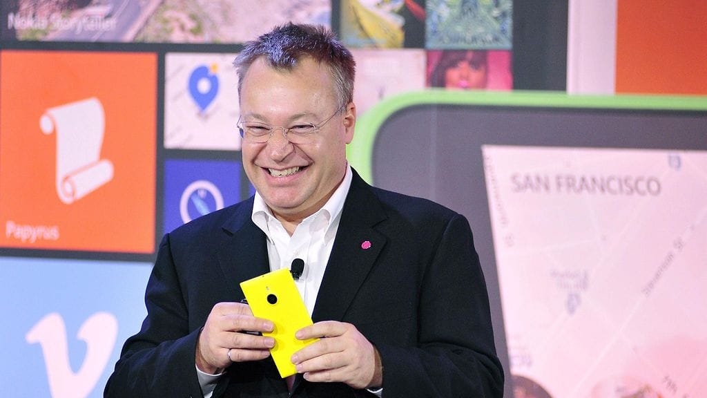 Stephen Elop esitteli Nokian Lumiaa San Franciscossa huhtikuussa 2014.
