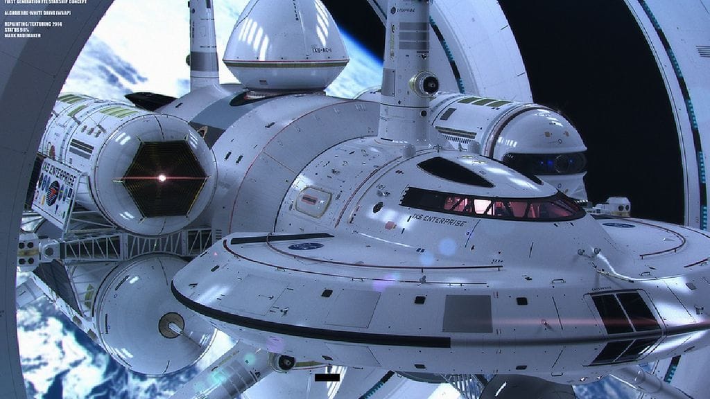 Hahmotelma valoa nopeammasta avaruusaluksesta "IXS Enterprise" Kuva: Mark Rademaker, Flickr