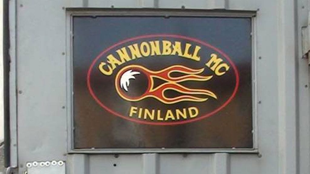 Cannonball-järjestön logo. Poliisin kuva.