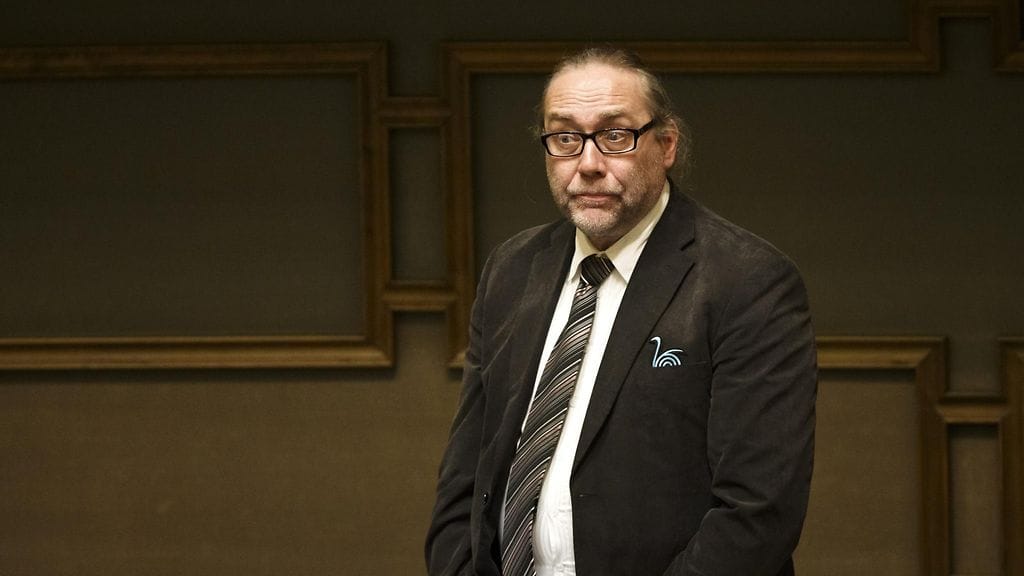 James Hirvisaari eduskunnan täysistunnossa Helsingissä 27. marraskuuta 2014.