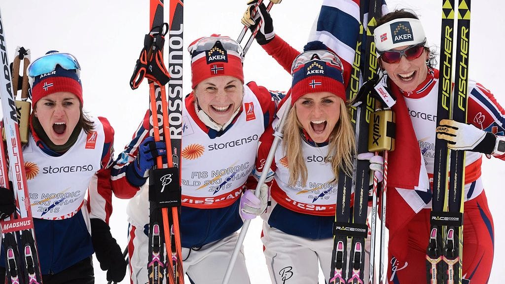 Norjan naiset (kuvassa: Heidi Weng, Astrid Jacobsen, Therese Johaug ja Marit Björgen) ovat hallinneet maastohiihtoa viime vuodet.