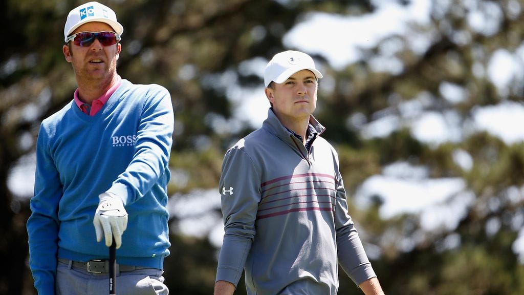 Mikko Ilonen (vas.) ei mahtanut mitään Jordan Spiethille.