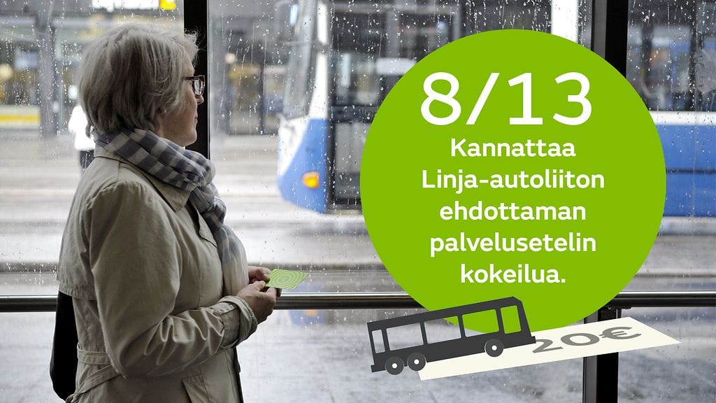 Linja-autoliiton ehdottama palveluseteli saattaisi läpäistä EU-seulan, kun taas nykyisten tukimuotojen on katsottu olevan kiellettyä yritystukea.