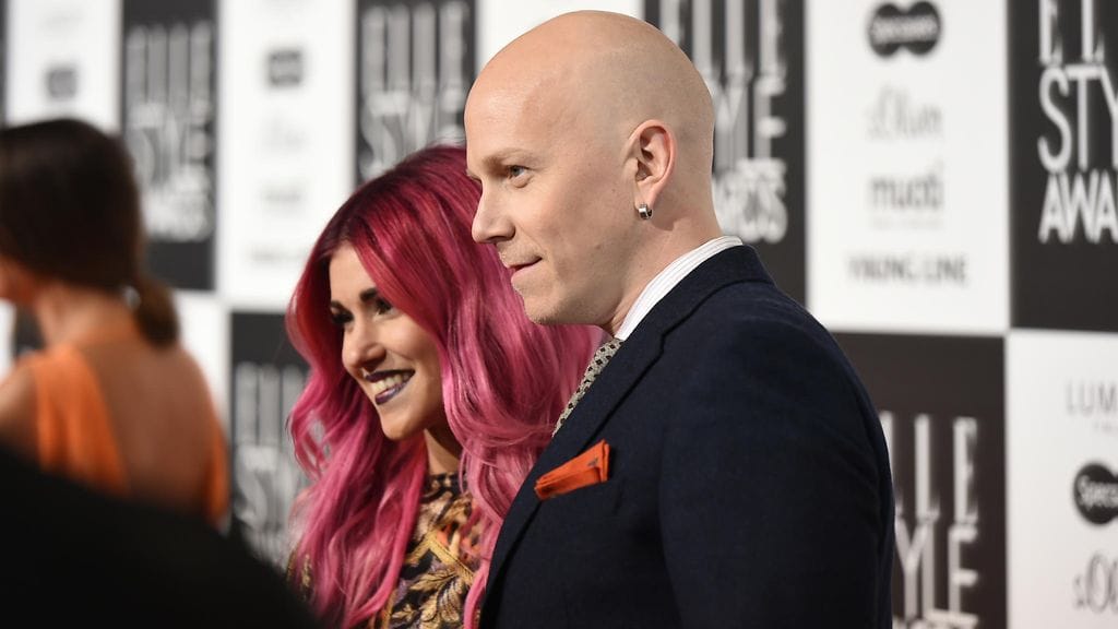 Jannika B ja Toni Wirtanen Elle Style Awards -tapahtumassa syksyllä 2014.