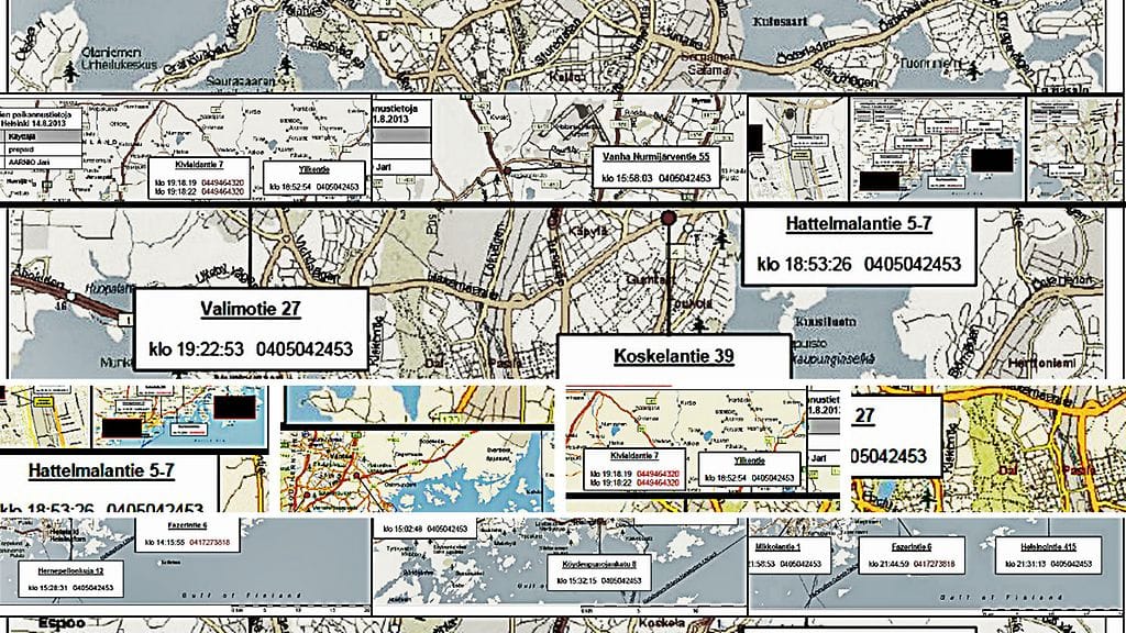 Syyttäjät ovat esittäneet jutussa erittäin paljon puhelinten paikannustietoja. Puolustukset ovat kyseenalaistaneet ne.