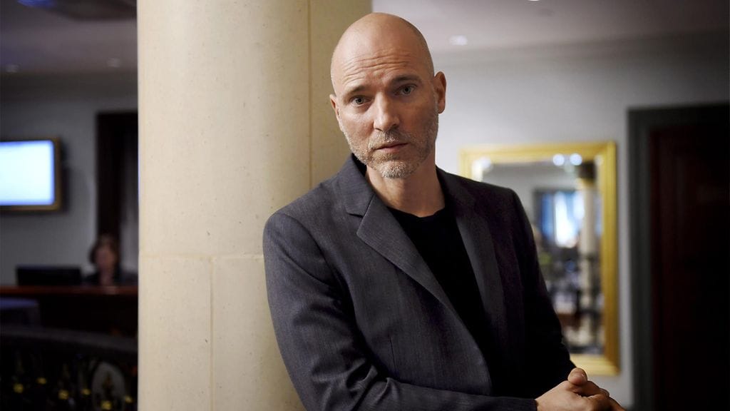 Ohjaaja Aku Louhimies elokuvan Tuntematon sotilas -elokuvan lehdistötilaisuudessa 18. elokuuta 2015.