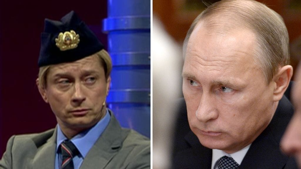 Näyttelijä Kari Ketonen Vladimir Putinin roolissa