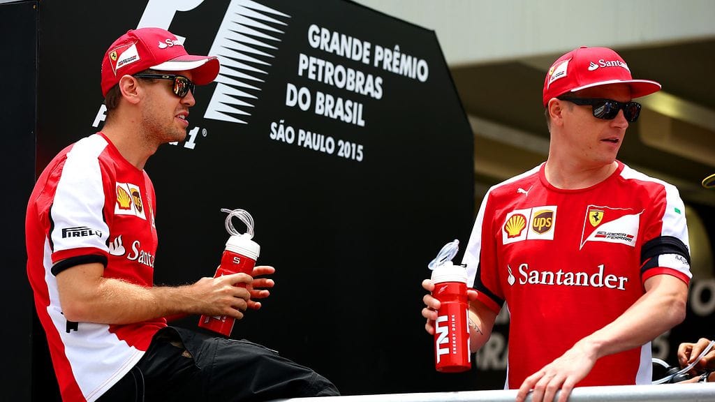Kimi Räikkönen ja Sebastian Vettel viihtyvät keskenään.