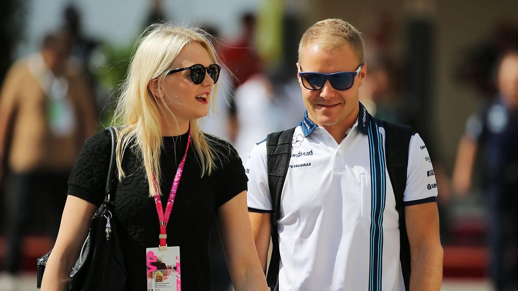 Valtteri Bottas ja Emilia Pikkarainen Abu Dhabissa 27.11.2015 1
