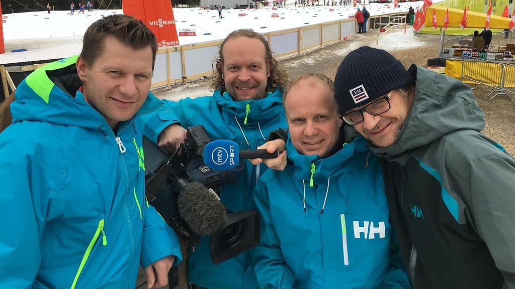 MTV Sportin Tour de Ski -tiimi: Toni Roponen, Sami Sormunen, Timo Kunnari ja Antero Mertaranta.