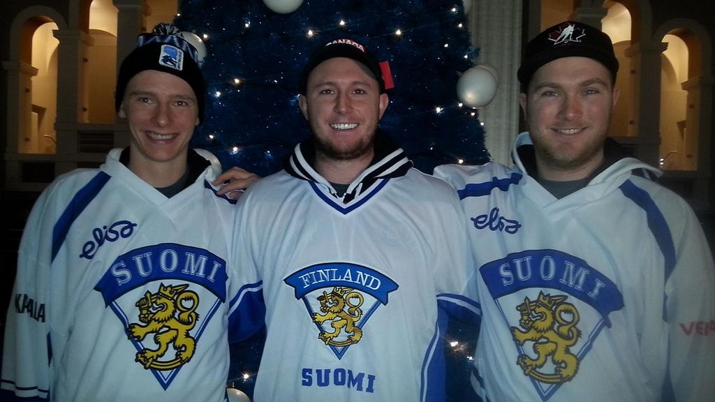 Alex Smith, Adam Chambers and Jason Verhelst have a new goal. To shout Finland for champion.