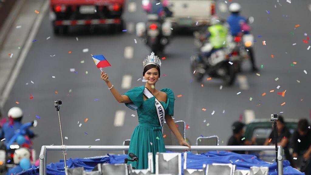 Pia Alonso Wurtzbachin kotiinpaluuparaati 25. tammikuuta 2016 Manilassa.