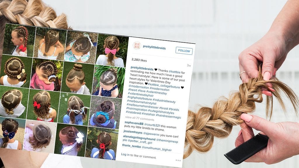 Uskomattomia lettejä loihtiva äiti on oppinut kampausten tekoa nettivideoiden avulla.