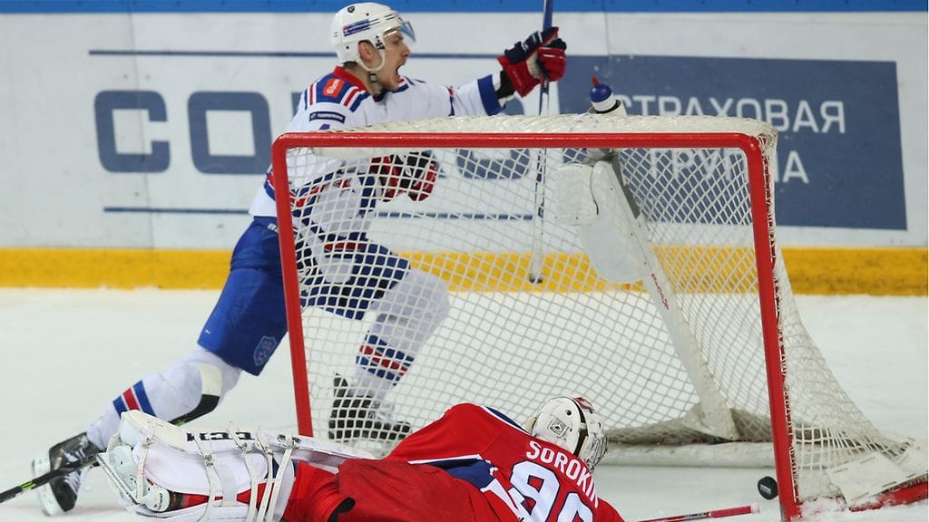 Jarno Koskiranta siirsi SKA:n johtoon päätöserässä. TsSKA vei kuitenkin voiton 3-2-lukemin.