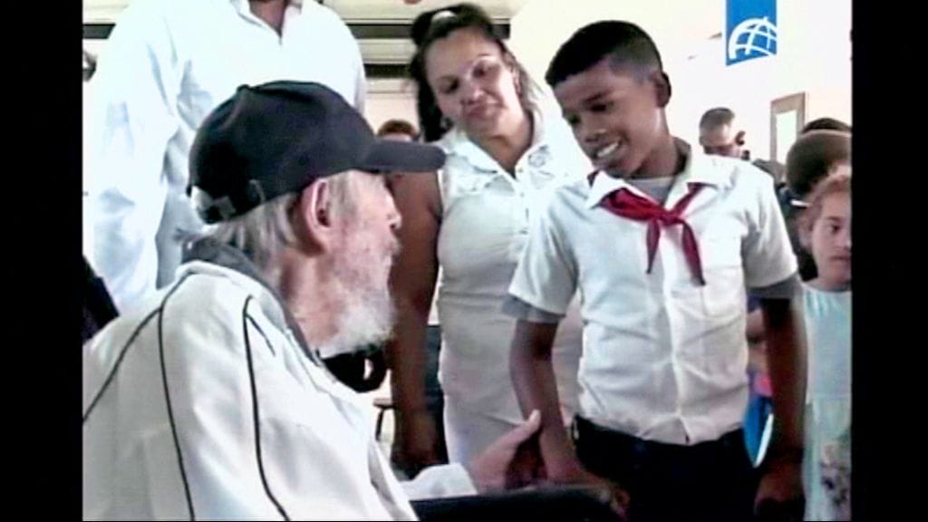 Fidel Castro kouluvierailulla