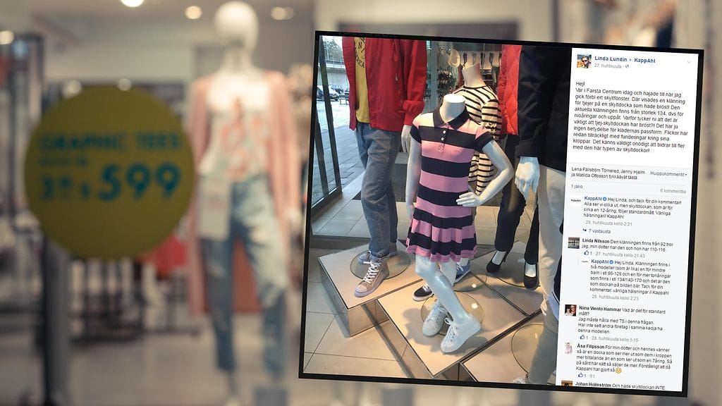 Lapsimallinuket ovat vaateketjun standardien mukaan 12-vuotiaita.