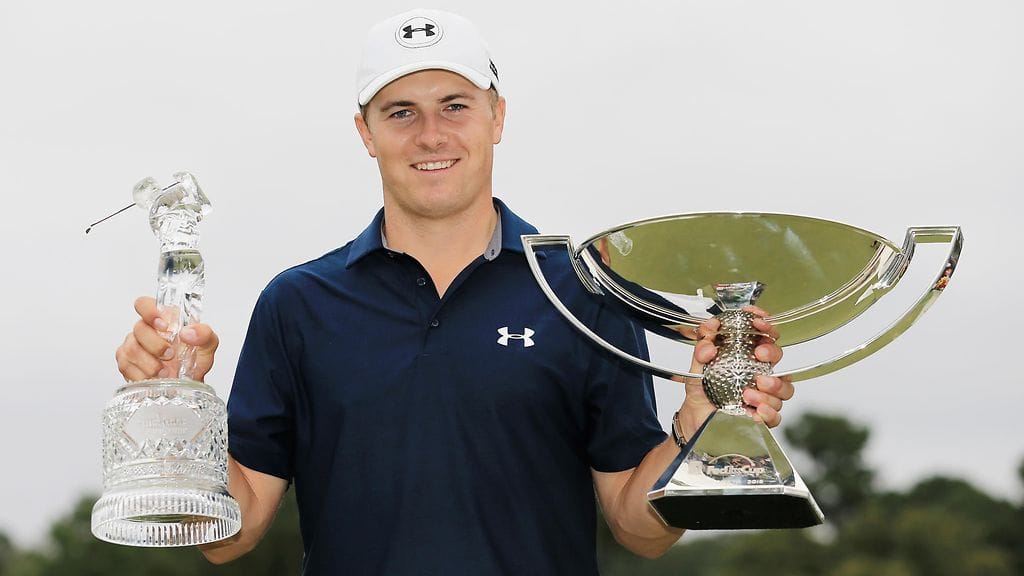 Jordan Spieth juhli viime vuonna Tour Championship -turnauksen ja FedExCupin voittoa.