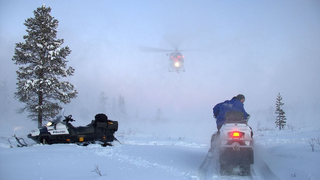 Poliisin kuva paikasta, josta murhasta syytetty mies otettiin kiinni 3.12.2016. Tapahtumapaikalla oli poliisin mukaan lähes 30 astetta pakkasta.