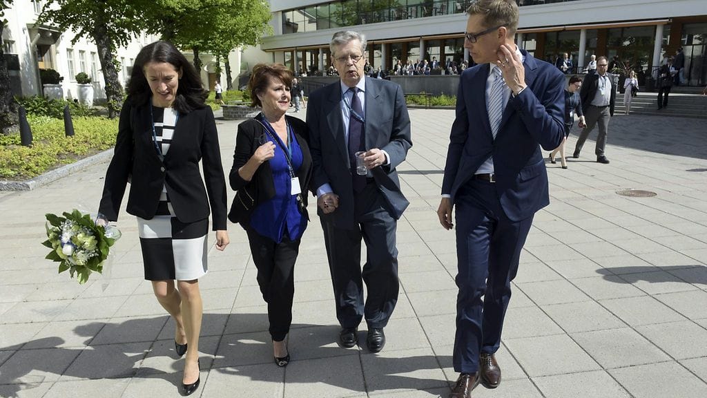 Pirkko Mannola, Göran Stubb, Alexander Stubb ja Suzanne Innes-Stubb 10.6.2016