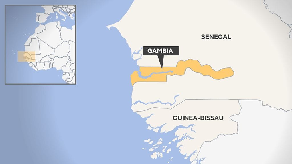 Gambia sijaitsee Länsi-Afrikassa.