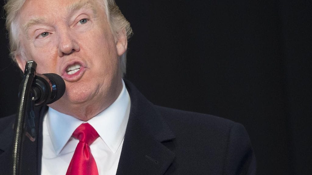 Donald Trump on tviittaillut jälleen ahkerasti. Tässä kuvassa Trump pitää puhetta Washingtonissa.