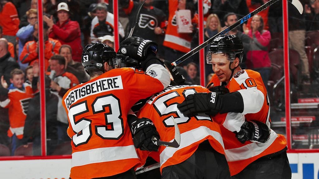 Valtteri Filppulan maali sytytti Philadelphian uudet joukkuetoverit.