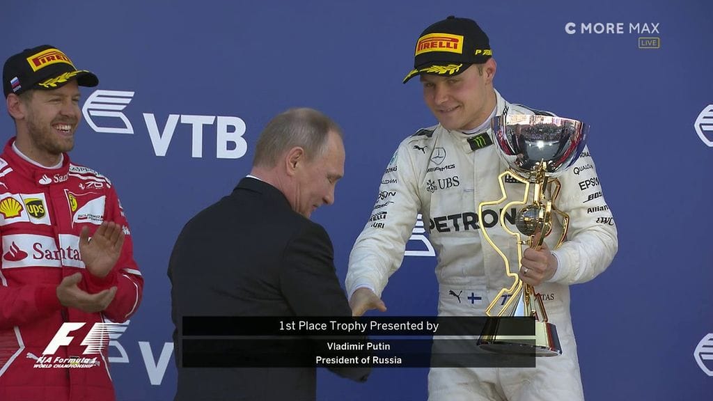 Valtteri Bottas Putin 2017 Venäjä podium