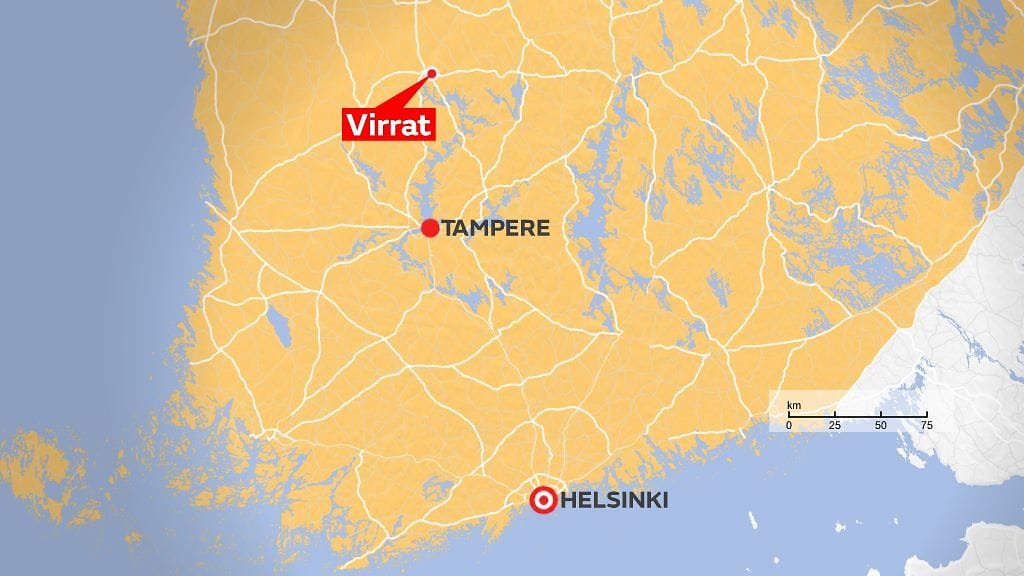 Jäteauto ja henkilöauto törmäsivät Virroilla. Kaksi kuoli ja kaksi loukkaantui vakavasti.