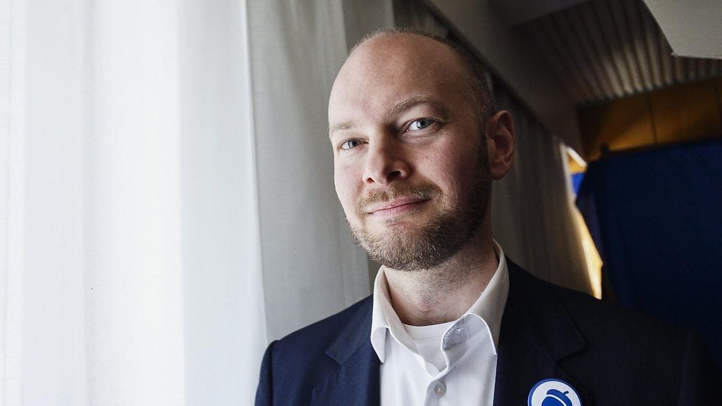 Perussuomalaisten puheenjohtajaehdokas Sampo Terho sanoi puheessaan haluavansa nostaa puolueen Suomen suurimmaksi.