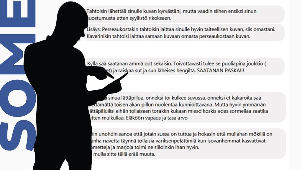 Rikosnimikkeistä kyseeseen voivat vihapuheen yhteydessä tulla esimerkiksi kunnianloukkaus, laiton uhkaus tai kiihottaminen kansanryhmää vastaan.