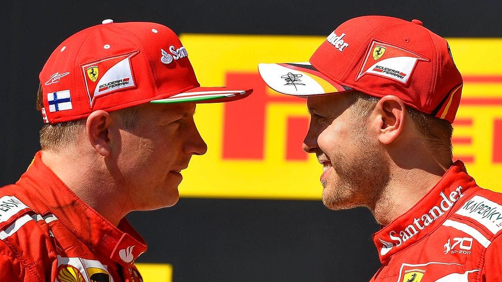 Kimi Räikkönen ja Sebastian Vettel