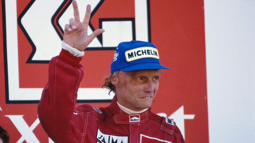 Niki Lauda juhli kolmatta maailmanmestaruuttaan vuonna 1984.