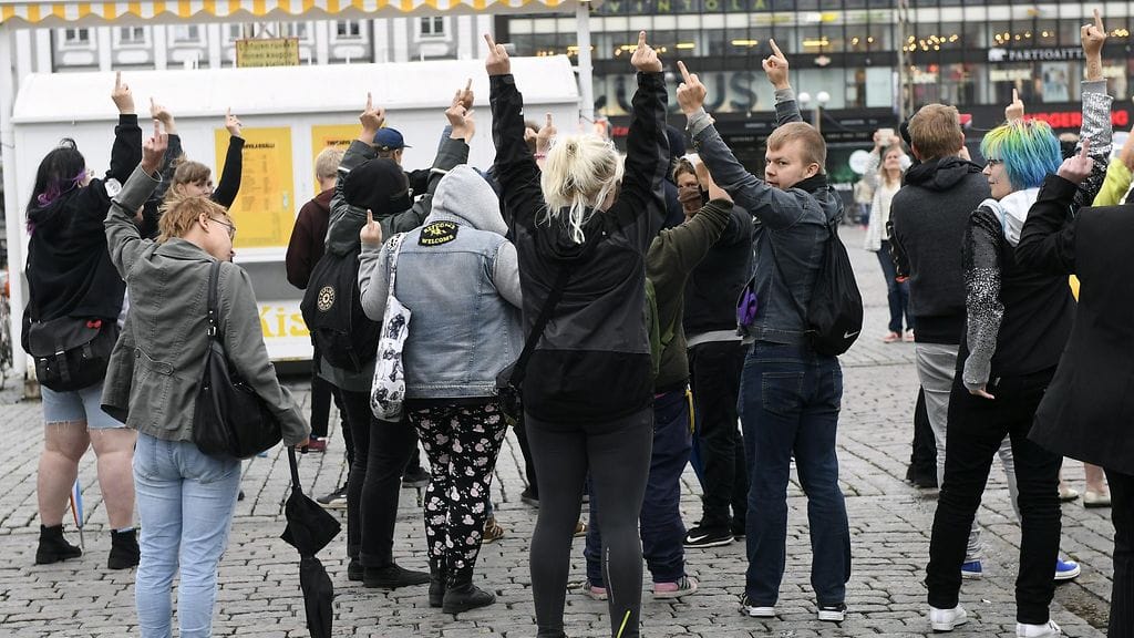 Turun mielenosoitus Suomi ensin 19.8.2017.