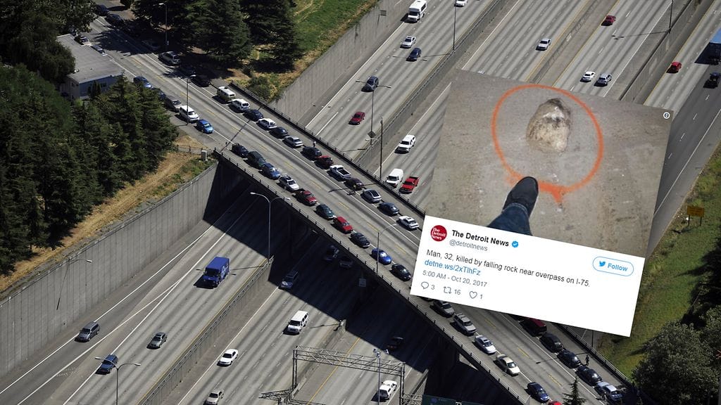 Kuvituskuva ei liity juttuun. Toinen kuva kivestä, joka osui yhdysvaltalaismieheen kuolettavasti.