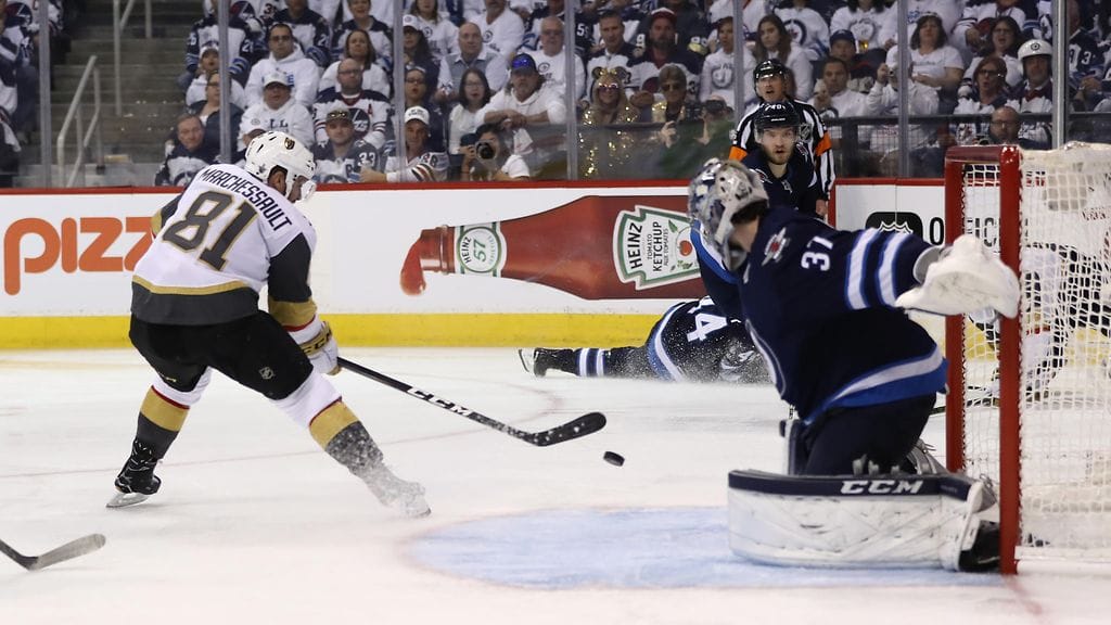 Jonathan Marchessault oli Vegas Golden Knightsin iso nimi, kun NHL:n läntisen konferenssin finaalisarjan toisessa ottelussa Golden Knights kaatoi Winnipeg Jetsin lukemin 3-1.