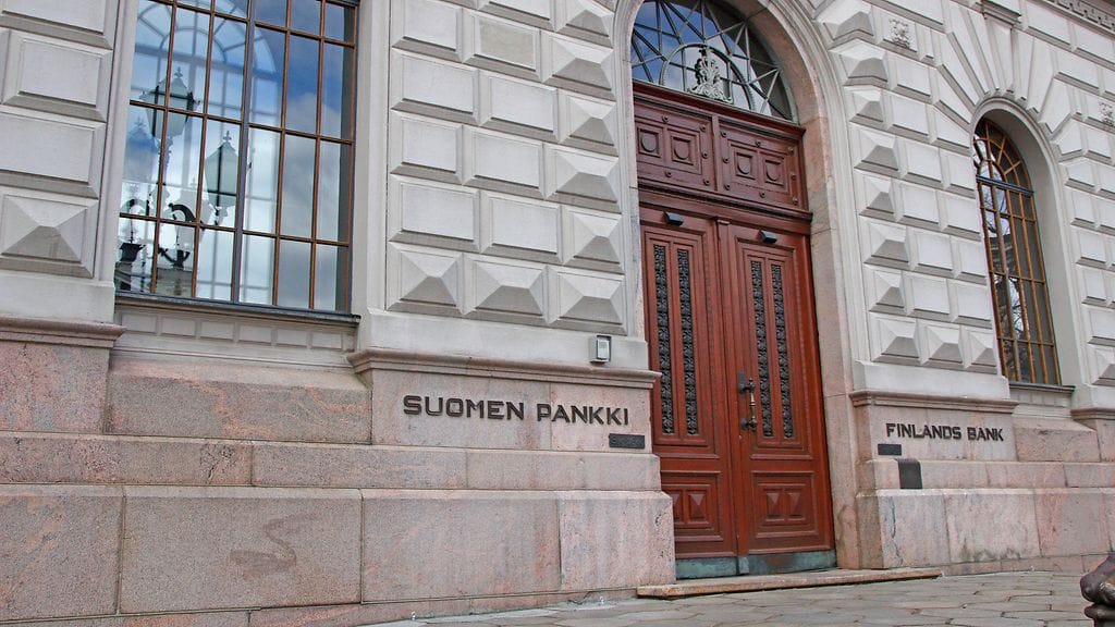 Suomen Pankin pääkonttori Helsingissä. Kuvituskuva.