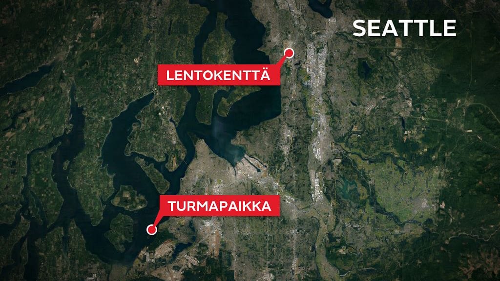 Onnettomuuspaikka on Ketron saarella Washingtonissa.