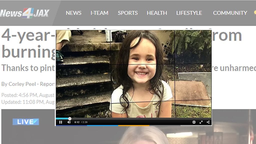 4-vuotias Mesha pelasti perheensä ilmoittamalla tulopalosta äidilleen.
Kuvan lähde News4jax.com
