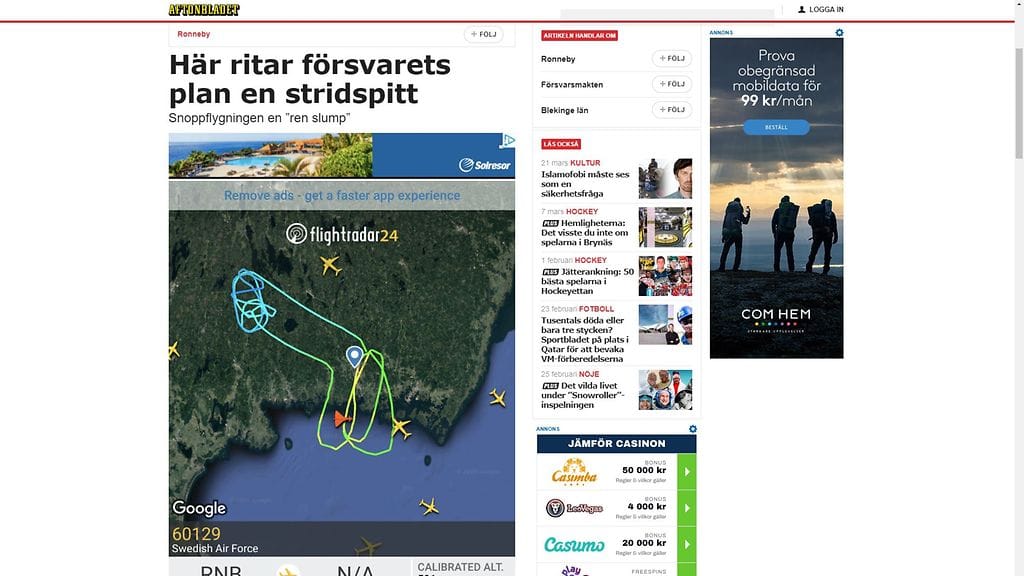 Flightradariin piirtyi lennosta miehen sukuelintä muistuttava kuva.