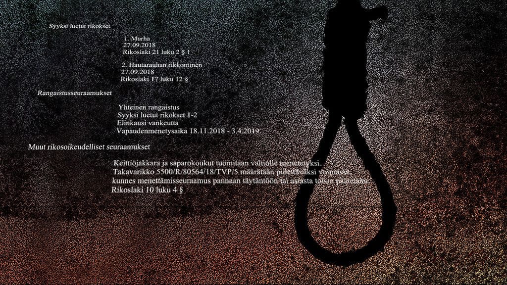 Vuonna 1987 syntynyt mies tuomittiin elinkautiseen vankeusrangaistukseen murhasta ja hautarauhan rikkomisesta.