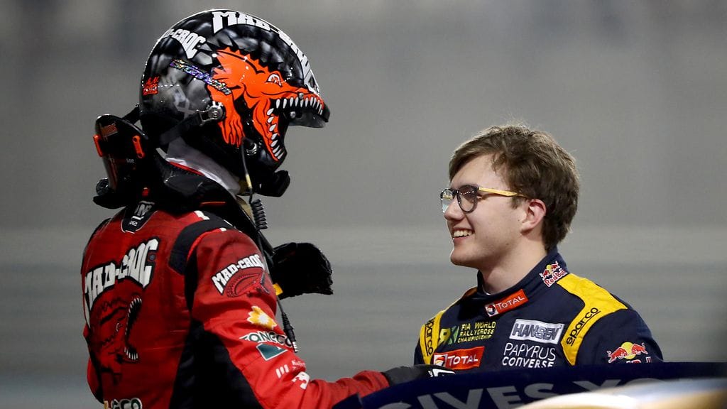 Niclas Grönholm (vas.) ja Kevin Hansen (oik.) taistelivat tiukasti kilpailun voitosta.