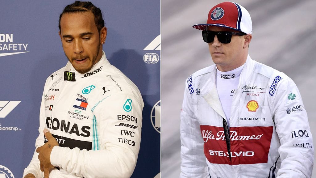 Lewis Hamilton ja Kimi Räikkönen.