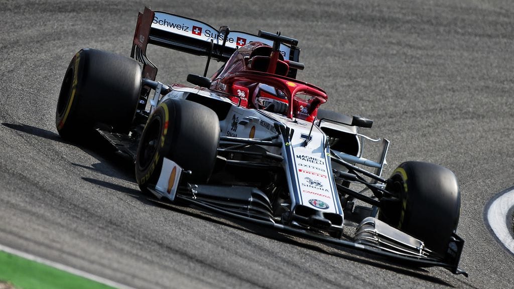 Kimi Räikkönen oli vauhdissa Saksan GP:n harjoituksissa perjantaina.