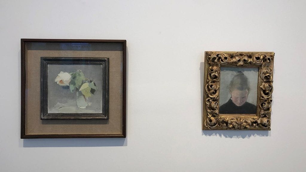 Helene Schjerfbeck Keltaisia ruusuja 1942 ja Lukeva tyttö 1910