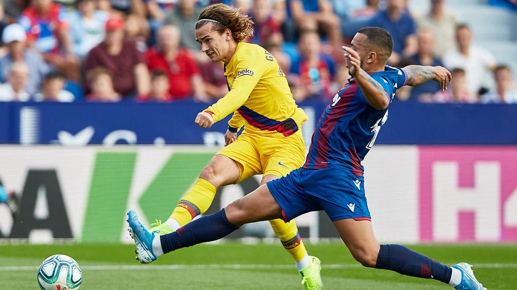 Antoine Griezmann jäi maaleitta Levantea vastaan.