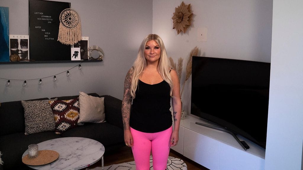 Tältä Rea Tallgren näytti ennen elämäntaparemontin aloittamista.