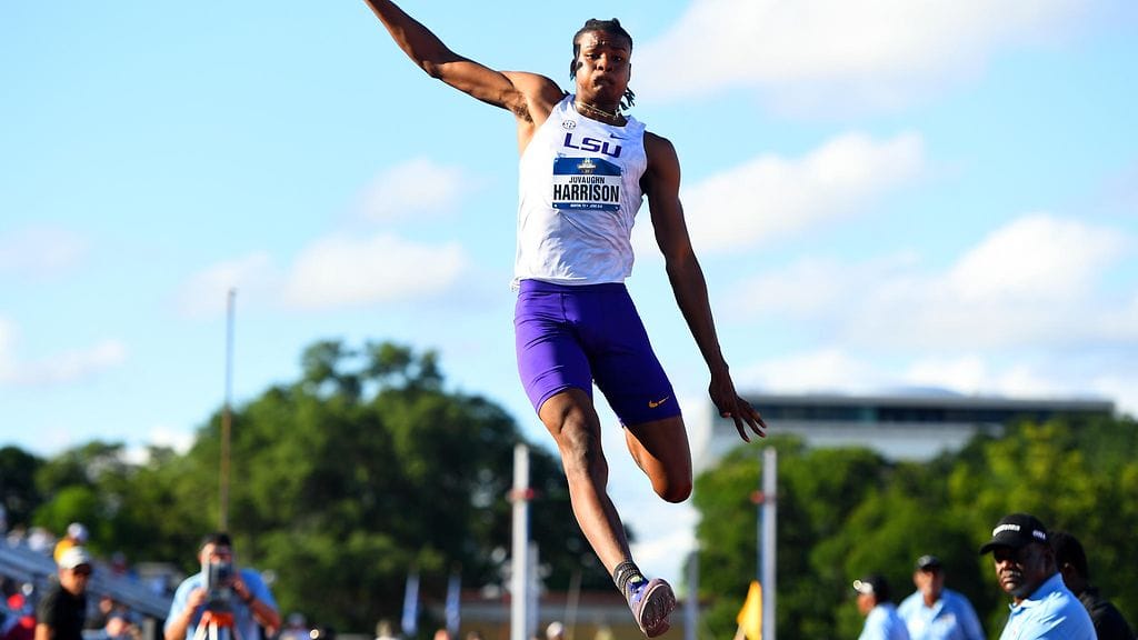 JuVaughn Harrison säväytti hurjilla tuloksillaan korkeus- ja pituushypyssä.