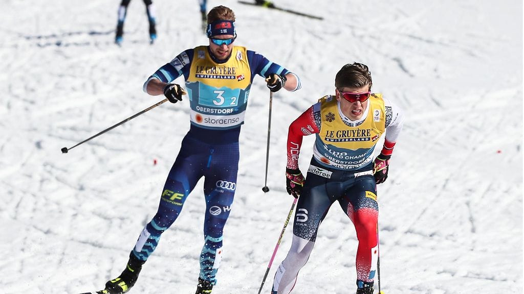 Joni Mäki taisteli Johannes Hösflot Kläbon kanssa miesten parisprintin MM-finaalissa.