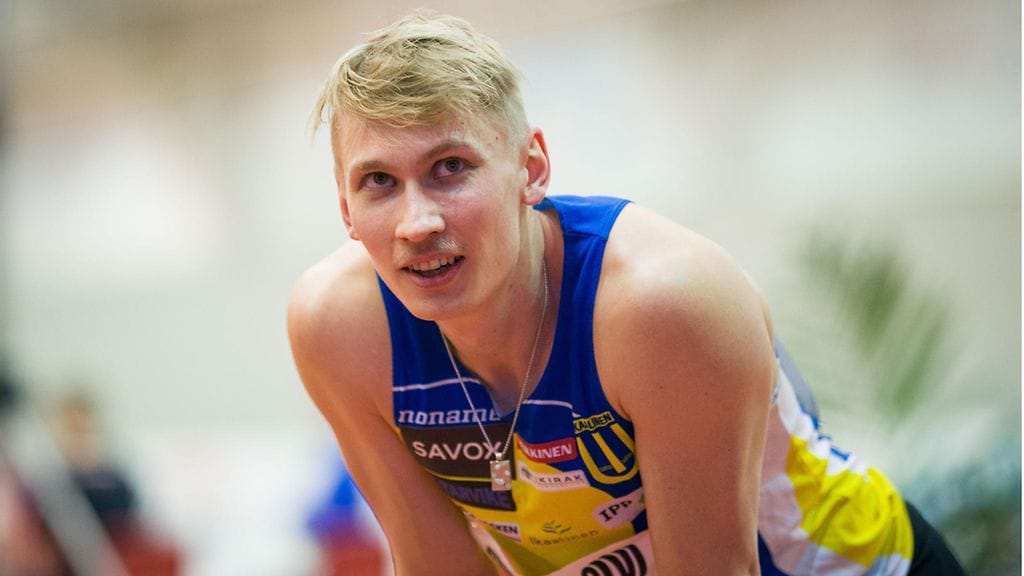 Samuli Samuelsson piti väkevää vauhtia kauden avauskilpailussaan. Arkistokuva.